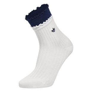 一双装波浪边日常舒适袜子女子adidas Originals阿迪达斯三叶草