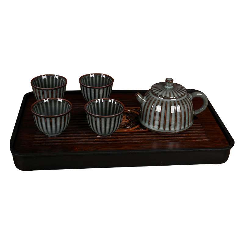 精品青瓷复古铁胎功夫茶具小套装