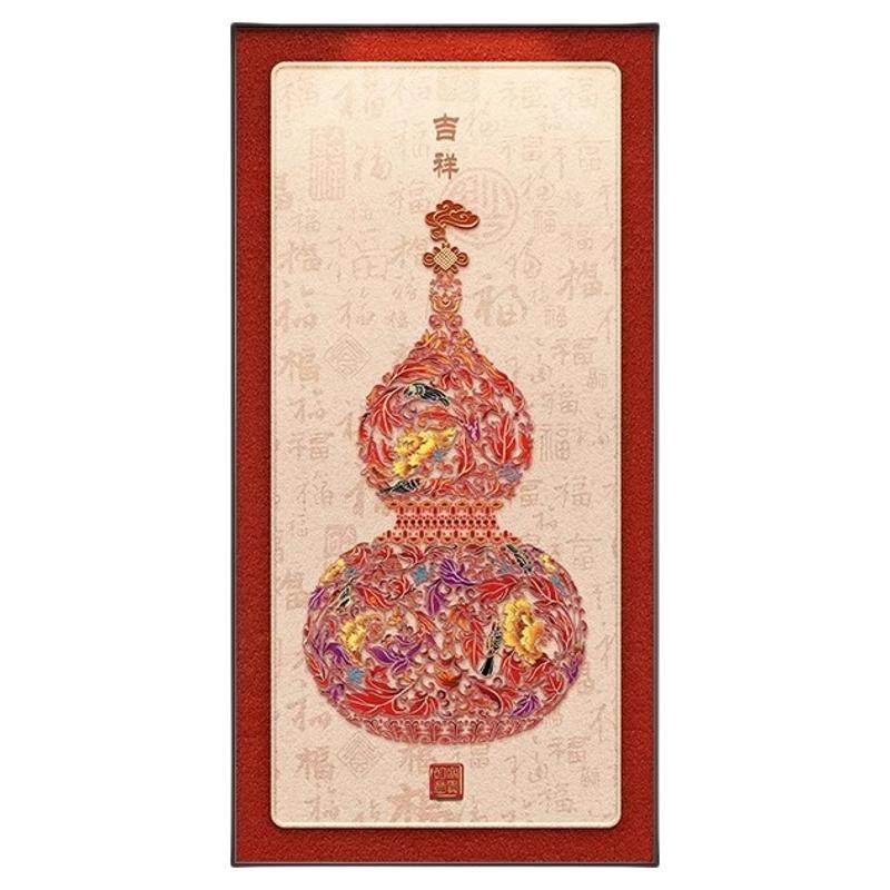 玄关挂画装饰画走廊葫芦入户正新中式过道对门壁画高级感客厅福禄