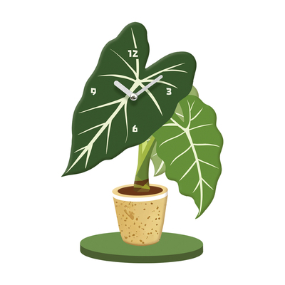 绿植桌面时钟高级感静音家用