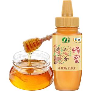 中粮山萃蜂蜜纯正天然百花蜂蜜250g×1瓶口感醇正滋补尖嘴瓶装_百花蜂蜜