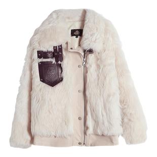 兽王海宁狐狸毛皮草 年新款真皮皮衣绵羊皮皮毛一体外套女大衣