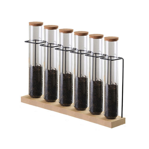 喜茶皇茶玻璃试管药材展示罐茶叶展示架储存密封罐奶茶店吧台摆设
