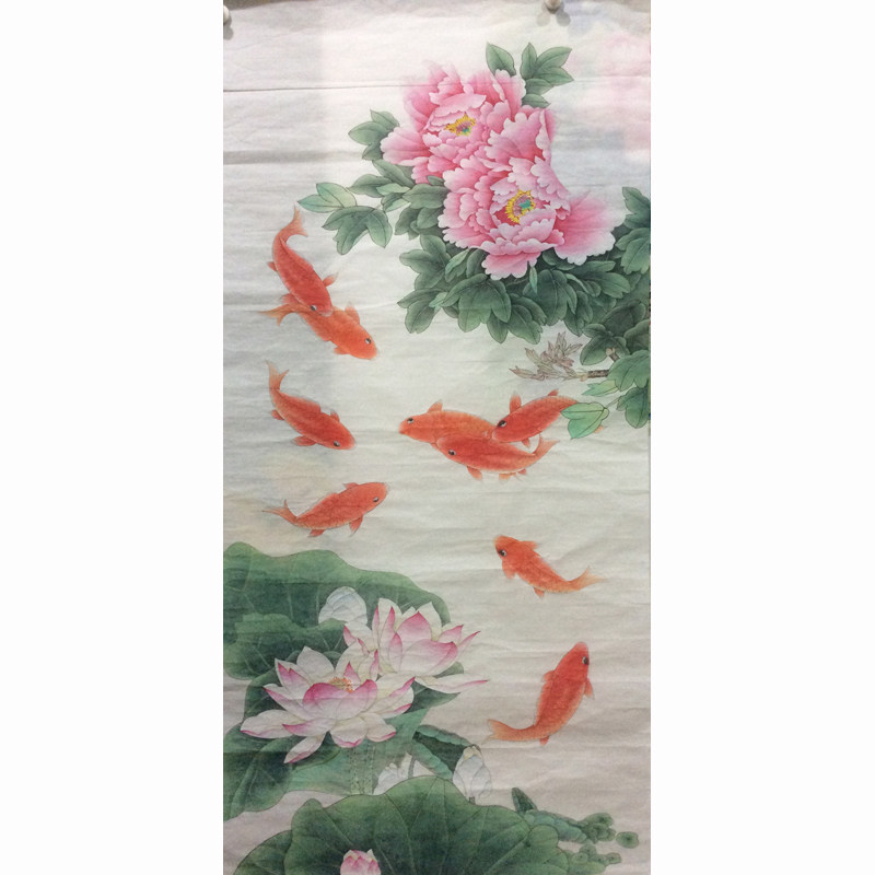 三尺九鱼图包邮工笔画白描底稿