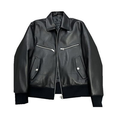 绵羊皮羽绒内胆翻领真皮羽绒服