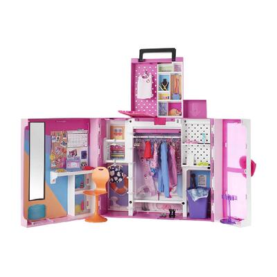 芭比娃娃女孩双层衣橱