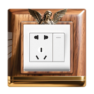 高档仿木纹开关边框贴高级感插座遮丑盖装饰墙贴轻奢风86型保护贴