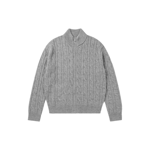 VMCL老钱风羊毛立领拉链扭花毛衣针织衫外套男女25AW vermicelli