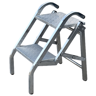 不锈钢折叠梯子工业折叠踏步台阶梯多功能梯子登高楼梯靠墙折叠梯