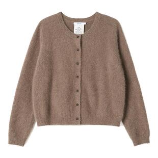 klee klee秋冬女装通勤轻正式原色貉绒合体针织开衫K0253KJ06