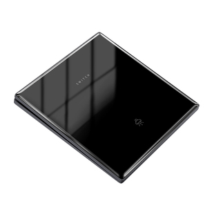 国际电工黑色钢化玻璃超薄开关86型家用墙壁墙上五孔5孔插座面板