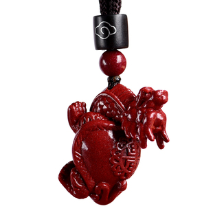 正品朱砂龙龟吊坠本命年吉祥物钥匙扣挂件护身符项链男女饰品礼物