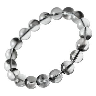 钛晶手链女男黑银钛晶原石散珠子猫眼石水晶单珠吊坠黑发晶手串