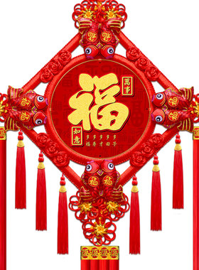2025新款中国结挂件客厅大号桃木福字中国节玄关乔迁平安结装饰