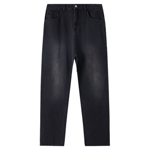 回力黑色牛仔裤男款2026春季新款美式宽松直筒裤休闲垂感长裤子男