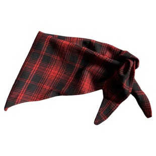 秋季外出旅游潮牌配饰红色格子三角巾围巾领巾男女同款手巾腰巾薄