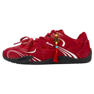 乔丹薄饼鞋新年款红色休闲鞋女运动鞋2026春季新款薄底德训鞋女鞋