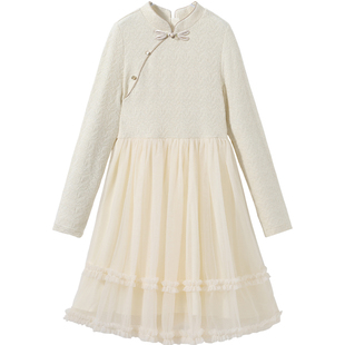 英氏女童连衣裙2026年春秋新款儿童中大童新中式洋气女孩公主裙子