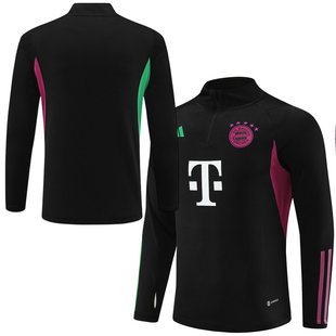 25-26拜仁长袖半拉链训练出场服卫衣球衣外套成人儿童足球队服男