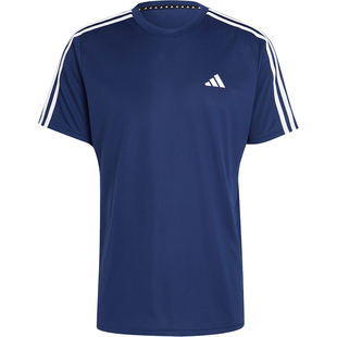 Adidas/阿迪达斯正品2024新款男士经典三条杠运动T恤IB8152