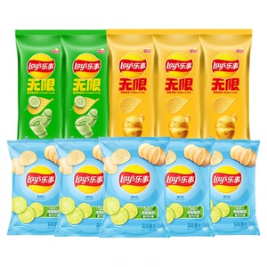 宋雨琦乐事薯片原切枕装组合装10包400g零食大礼包春游休闲