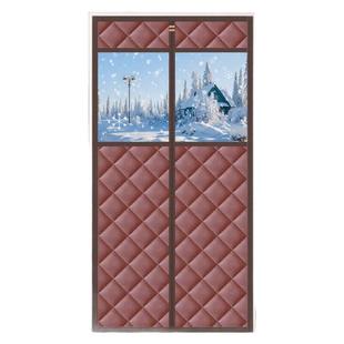 冬季保暖抗风加厚棉门帘家用牛津布棉质入户门防风防寒磁吸透明帘