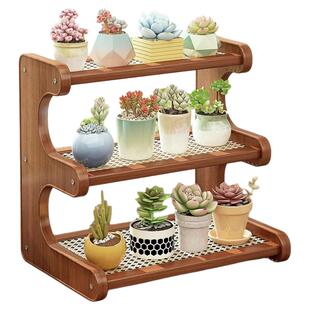 植物摆放架阳台飘窗小型花架多肉绿植收纳架家用桌面多层置物架子