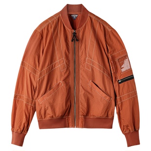 马登工装美式明线轰炸机夹克bomber飞行员外套薄款红色棒球服男春