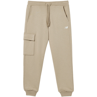 New Balance NB 男裤纯色秋冬加绒休闲运动束脚针织长裤AMP33327