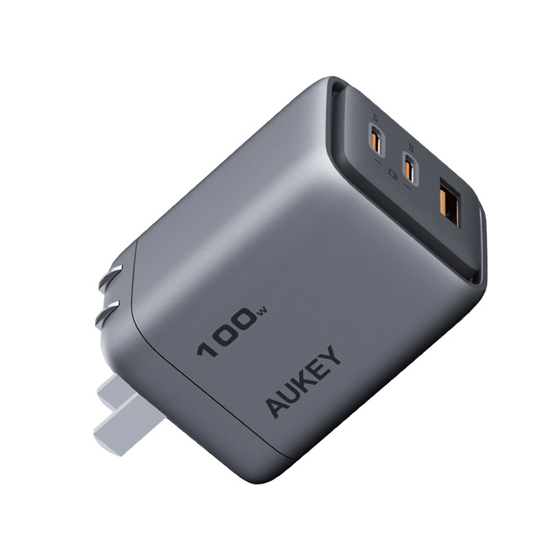 【国家3C认证】AUKEY100W三口氮化镓充电器PD快充充电头苹果Macbookair笔记本iPhone17proma