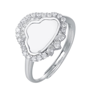 S925纯银佛公戒指空托未镶嵌玉髓翡翠小玉佛戒指托豪华开口戒托