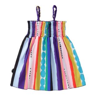 宝宝夏季度假吊带连衣裙女童条纹圆点洋气欧美风背心裙女童裙子潮