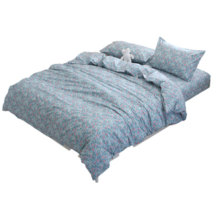 马兰花 纯棉床单被套四件套100全棉斜纹双人床上用品田园小碎花女