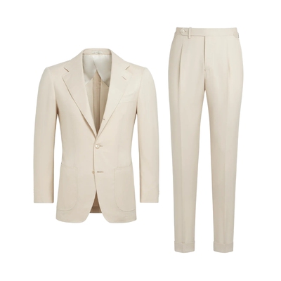 Suitsupply浅棕色羊毛混纺西装
