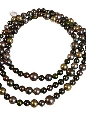 西大班大溪地混彩大小渐变毛衣链