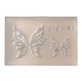 网红美甲浮雕模具硅胶雕花磨具蝴蝶结玫瑰花冰封蝴蝶立体指甲贴片