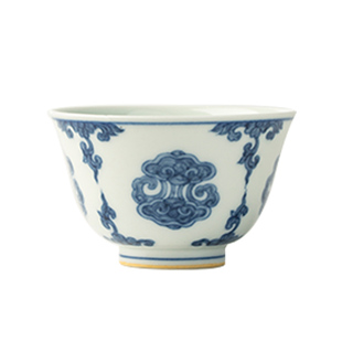 三勤堂景德镇陶瓷手绘青花品茗杯灵芝纹主人杯明成化单杯手工茶具