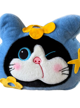 俏皮歪嘴猫抱枕被办公室午睡毯子