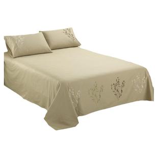 外贸尾单纯棉绣花床单单件全棉加厚1.5m1.8床双人刺绣被单简约