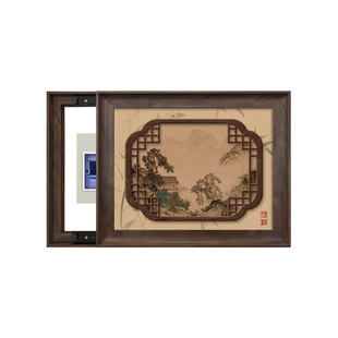 宋代美学电表箱装饰画山水画客厅餐厅电闸箱遮挡挂画中式配电箱画