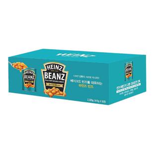 韩国直邮Heinz亨氏进口番茄焗豆415g*8瓶番茄汁焗豆罐头白豆实惠