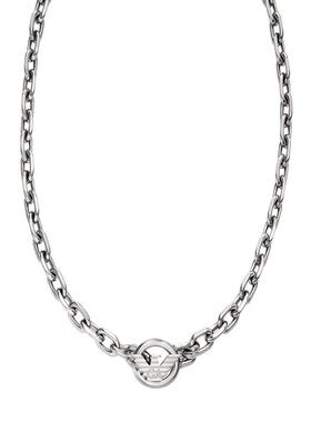 阿玛尼男士钢质链条式鹰标项链