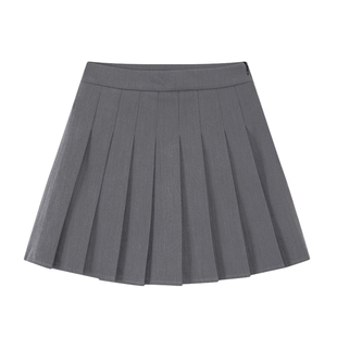 中和休闲修身百褶短裙女2025秋季新款高腰a字高级感学院风半身裙