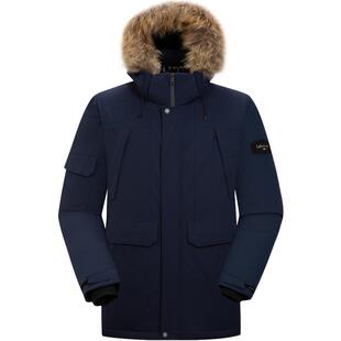 LAFUMA乐飞叶户外通勤防水保暖大鹅绒派克羽绒服男中长工装服