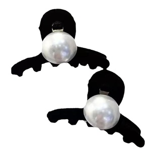 2026新款高级感灰调珍珠半扎发发夹头饰优雅刘海小抓夹鲨鱼夹子女