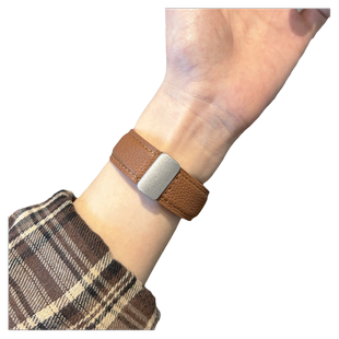 适用applewatchS10荔枝纹磁吸扣表带S8/9柔软小羊皮苹果手表S11表带iwatch7/6/5/4代皮质表带质感复古小众女