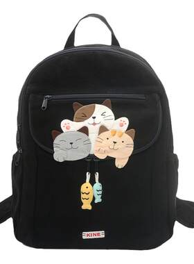 日本帆布手工双肩包多功能