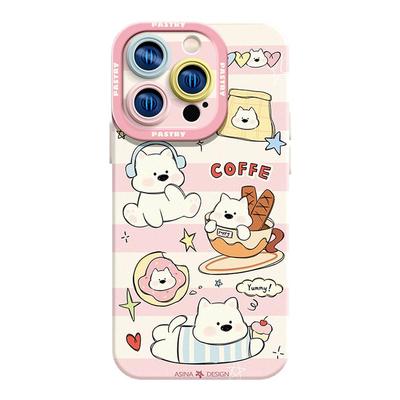 西点小狗适用苹果16Promax手机壳新款iPhone15Pro液态硅胶ip13保护套超薄网红12可爱软全包14pm女创意好看11