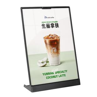 a4台卡展示牌点餐牌桌面立牌定制奶茶店菜单展示架价目表亚克力桌牌台牌小广告牌a5展示牌价格牌摆台L型台签