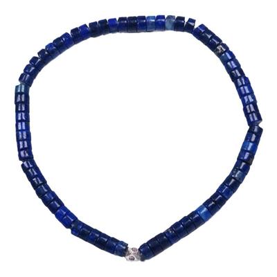 POHIER宝喜儿小众设计天然青金石925银珠隔珠手链男女手串